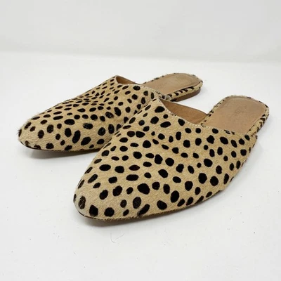 Madewell REMI Mula Pelo de becerro punteado Arena Duna Multi Leopardo Estampado Guepardo Talla 9 Foto 1 de 4