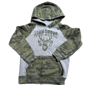 Sudadera con Capucha John Deere Niños Talla 7 Verde Buck Gráfico Camuflada y Gris con Bolsillo - Imagen 1 de 7