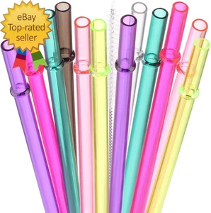 13" Long Reusable Plastic Replacement Drinking Straws for 40 Oz 30 Oz & 24 Oz - Picture 1 of 7