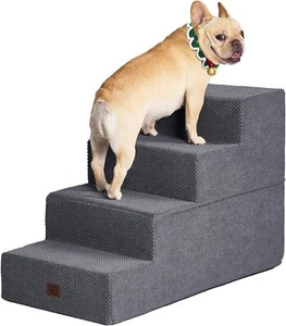 EHEYCIGA Dog Stairs for Small Dogs, 4-Step (20 inches) Grey - Picture 1 of 8