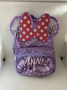 Disney Minnie Purple Back Pack With Pink Bow ￼ - Picture 1 of 11
