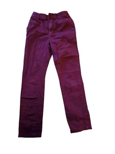 Childrens Place Size 10 SLIM Red Burgundy Girls Boys Cotton Pants Zip Button - Picture 1 of 4