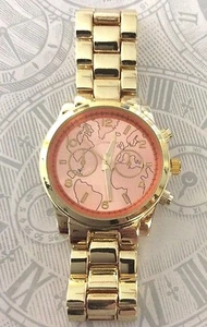 Geneva Women's Watch Round Salmon Map Dial on Two Tone Linked Band New Style! - Picture 1 of 3