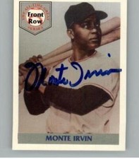 1992 Front Row All Time Great Autograph #1 Monte Irvin AUTO (COA) Giants