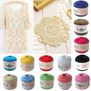 50g/Ball Lace Cotton Yarns 2Ply Knitting Crochet Embroidery Thread DIY Crafts AU