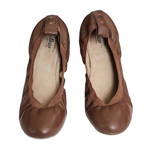 G H Bass Lana flache Leder-Ballerinas Damenschuhe Größe US 6,5 M braun Stretch-Slipper - Bild 1 von 12