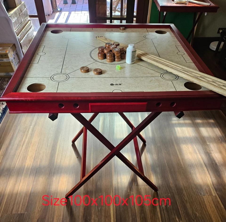 Carrom table,Kangle ball, Klang ball, and Klang chess 100x100x105cm - image 1 of 4