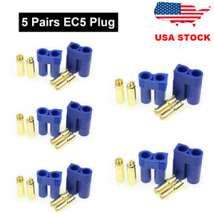 5 Pairs EC5 Device Connector Plug for RC Car Plane Helicopter Battery Lipo ESC