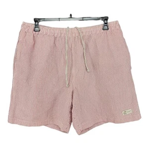 Chaps Herren Shorts Badehose XL Seersucker rot weiß Preppy Mesh gefüttert Tasche - Bild 1 von 8