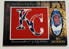 2010 Topps Bo Jackson 4th Of July Edition 58/99 Manufactured Hat Logo Patch