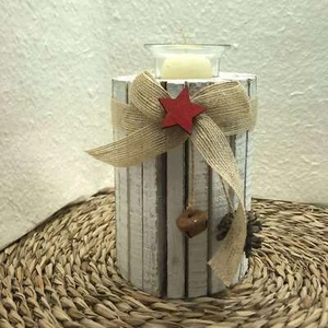 Porta Tea Light Ceppo di Legno - Imagen 1 de 3