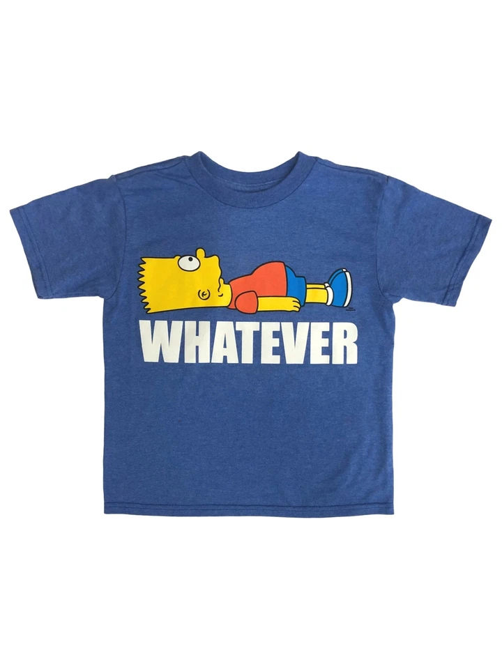 Camiseta de Los Simpson para niños azul manga corta Bart Whatever Foto 1 de 1