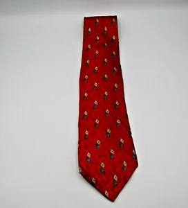 Preswick & Moore Men's Necktie Red with Gold Blue Geometric Pattern Silk 58"  - Picture 1 of 5