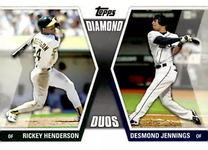 2011 Topps Baseball Rickey Henderson / Desmond Jennings #DD-HJ - Picture 1 of 2