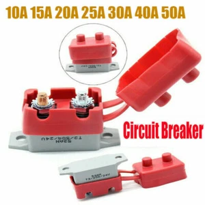 Interruttore e Cover 10-50A Amp 12V Fusibile Doppia Batteria Auto Reset - Foto 1 di 10