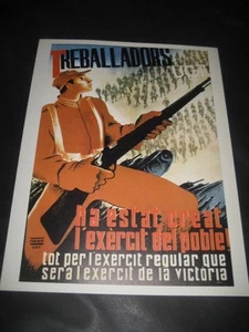 Reproduction Poster War Civil Española. Treballadors The Army of The Village - Picture 1 of 1