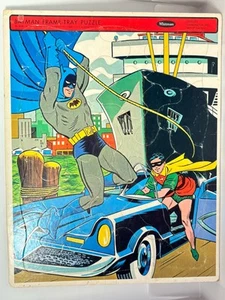 DC Batman & Robin Action Scene Frame Tray Puzzle, Genuine Vintage Americana - Picture 1 of 2