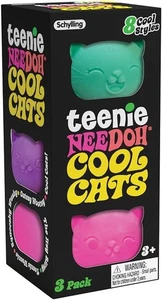 NeeDoh Teenie Cool Cats Stress Ball 3-Pack (3 RANDOM Colors!) - Picture 1 of 4