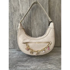 Juicy Couture Off-White Hobo Shoulder Bag with Charm Chain - Picture 1 of 6