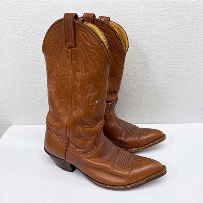 Nocona Cowboy Boots Womens Size 8 D Brown Leather Western Cowgirl Made in USA - Image 1 of 4