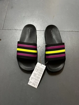 Size 13K  Adidas Adilette Aqua Black Kids Sliders Slides Flip Flops Sandals - Image 1 of 4