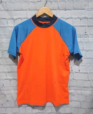 Lands' End Boys Size XL (14-16) Husky Rash Guard Swim Shirt Orange NWOT Bright - Image 1 of 4