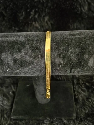 PULSERA ESPIGA ORO MACIZO 10K 7 1/4 pulgadas 8 mm ANCHO Foto 1 de 4