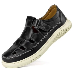 Men's Leather Sandals Outdoor Casual Closed Toe Sport Sandals Summer Fisherma... - Picture 1 of 7