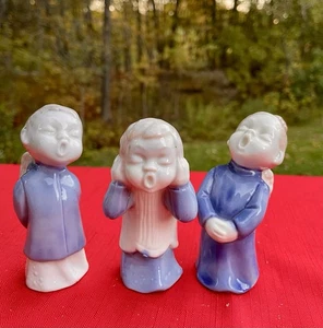 Figuras caprichosas de porcelana de ángeles de coro cantor vintage - Imagen 1 de 6