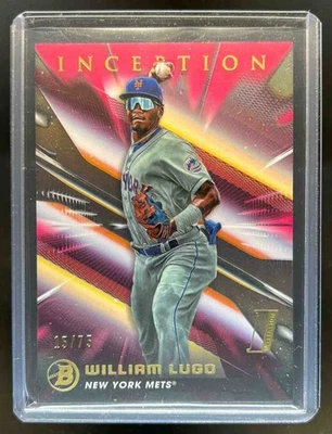 2023 Bowman Inception William Lugo Fuchsia Foil #15/75 Mets - Image 1 of 2