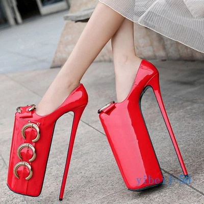 Women's Cosplay Performance Shiny High Heel Platform Crossdresser Shoes Stage OL - Image 1 of 4
