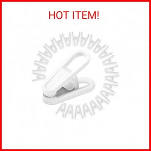 24pk White Hanger Clips, Strong Plastic Hanger Clips for Clothes, Anti-Slip Clot - Picture 1 of 2