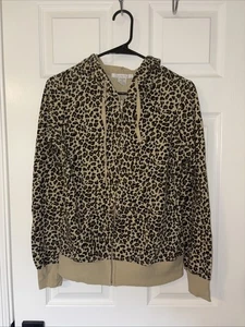 Charlotte Russe Cheetah Print Zip Up Hoodie - Picture 1 of 4