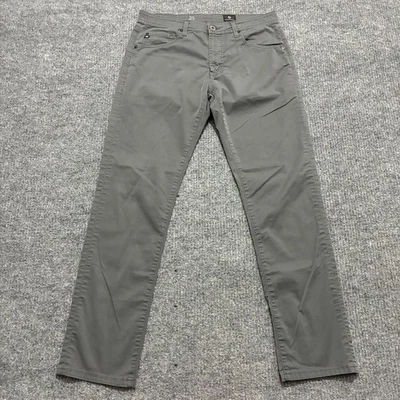 Pantalones ajustados modernos AG Adriano Goldschmied Tellis para hombre talla 32x34 gris tiro bajo Foto 1 de 4