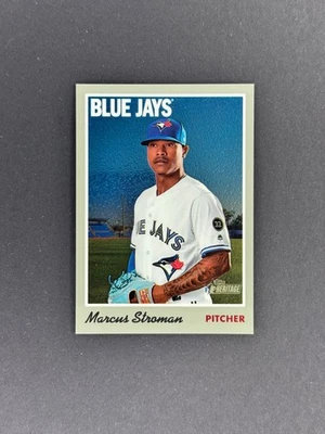 2019 Topps Heritage Marcus Stroman #124 Chrome /999 Toronto Blue Jays - Image 1 of 2