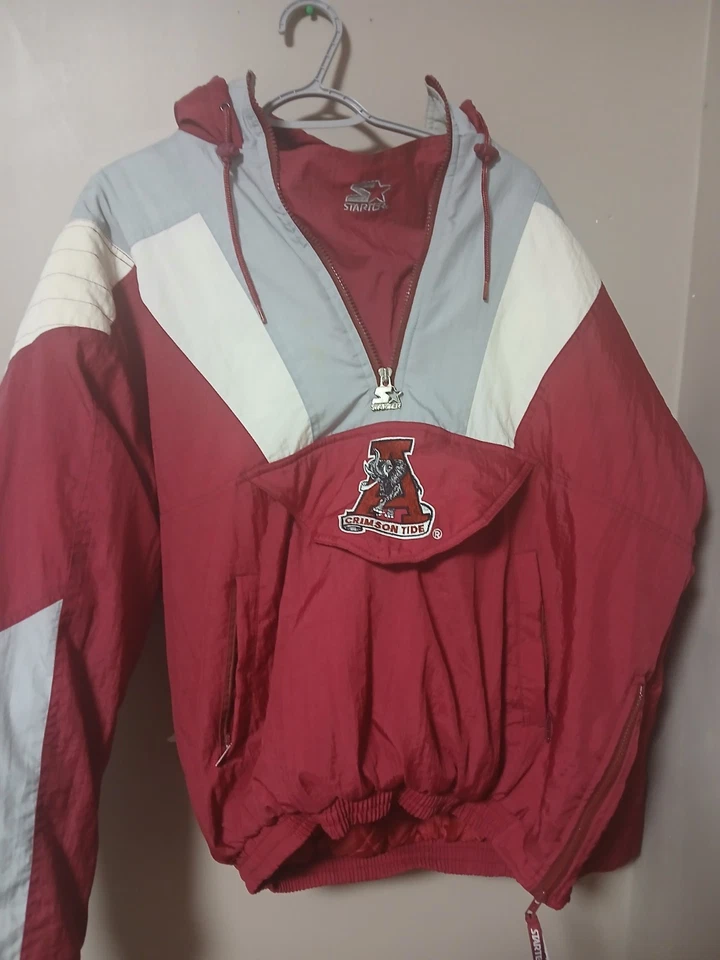 Chaqueta Pullover Alabama Crimson Tide Para Hombre Starter Años 90 De Colección Fútbol Foto 1 de 4