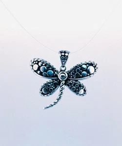 Vintage Sterling Silber Libelle Anhänger 4,5 g Boho Nachlass Schmuck - Bild 1 von 8