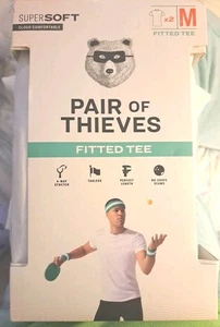 Par de camisetas ajustadas Thieves para hombre talla M blancas de algodón súper suaves cuello redondo, paquete de 2 - Imagen 1 de 5
