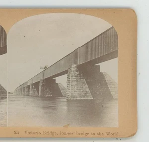 Victoria Bridge Längste der Welt Montreal Kanada Stereoview um 1870 - Bild 1 von 2