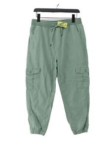 Gap Women's Trousers M Green Linen with Cotton Tapered Cargo