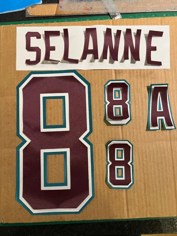 NHL 1995 Teemu Selanne #8 Anaheim Mighty Ducks UNSEWN kit for your own Jersey Cover