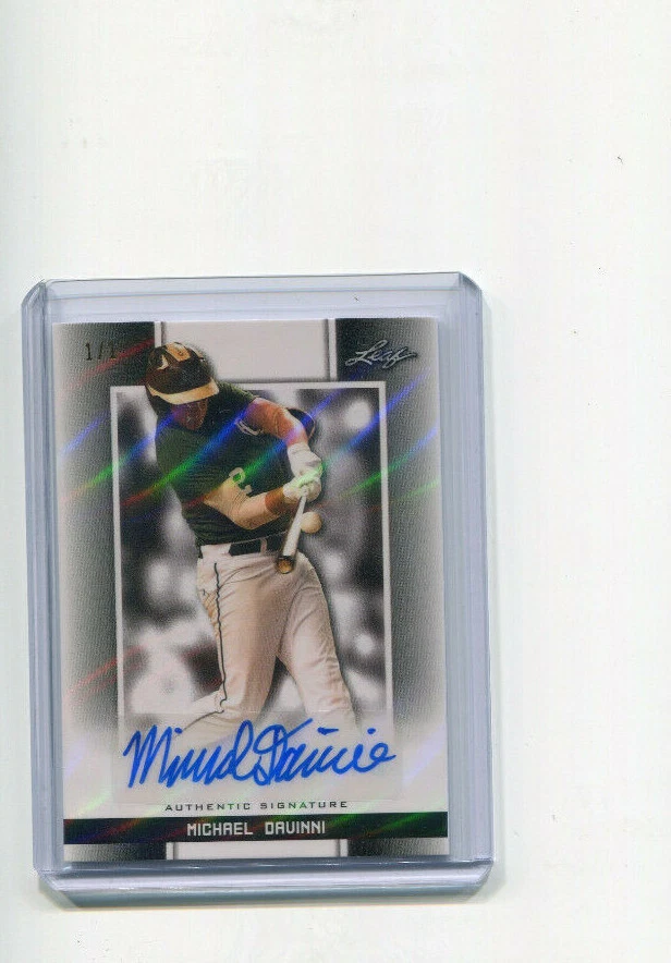 2019 Leaf Perfect Game Autographs Black Shimmer Michael Davinni Auto 1/1 - Image 1 of 1