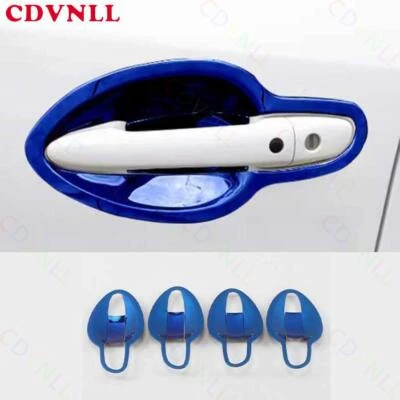 Cubierta de marco de tazón de puerta lateral exterior de coche de acero azul 8 piezas para Mazda CX-5 2013-2016 Foto 1 de 4