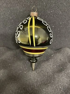 Seltene Vintage handbemalte Träne Tropfenspitze Glas Weihnachtsschmuck - Bild 1 von 19