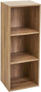 - Unidad de almacenamiento de 3 cubos de roble, librerías altas para sala de estar, estantería, almacenamiento estrecho - Imagen 1 de 1