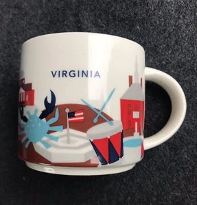 STARBUCKS VIRGINIA "YOU ARE HERE" 14 OZ MUG - WEISS/BLAU - NEUWERTIG/UNBENUTZTER ZUSTAND - Bild 1 von 9