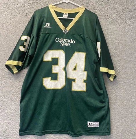 Vintage Russell Colorado State Jersey Men M Rams Football #34 green  /35-92 Cover