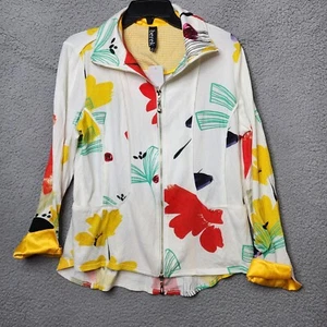 Berek Ray of Sunshine Medium NWT Floral Zip-Up Artsy Collared Jacket - Picture 1 of 14