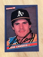 1986 Donruss Rated Rookie Jose Canseco Autographed Rookie Card