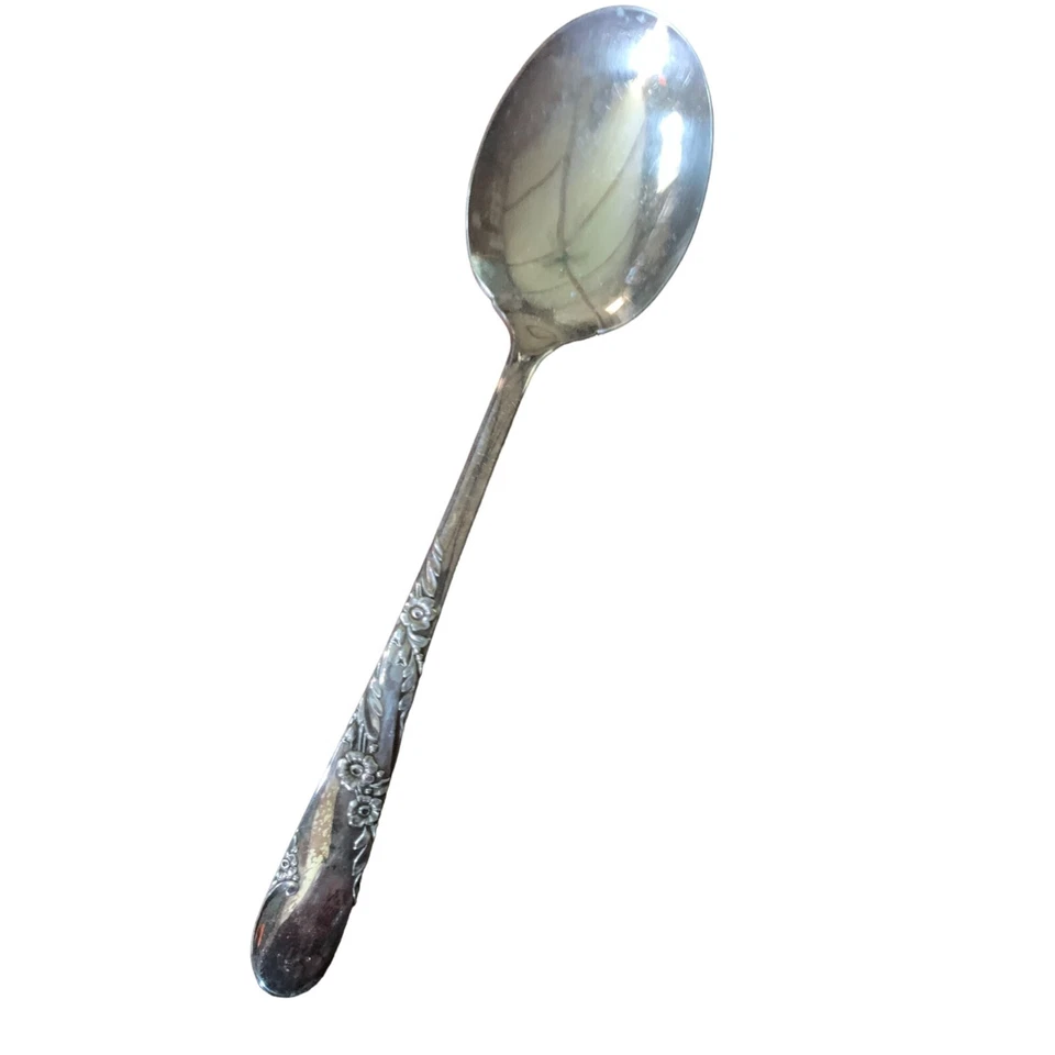 Тарелка Тюдоров Oneida Community столовое серебро круглая чаша суп ложка свадебный венок роза - Изображение 1 из 4